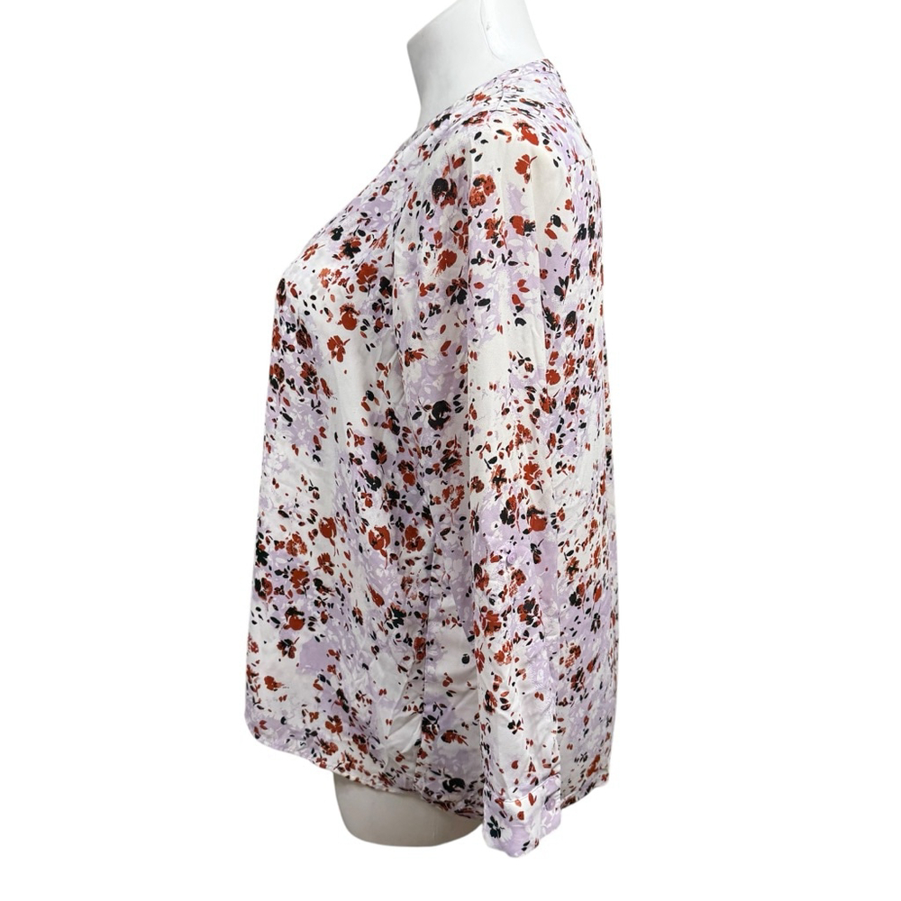 Simply Vera Vera Wang XL Floral Blouse Lavender High Low Top - Picture 6 of 9